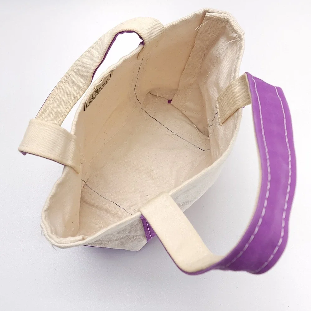 Vintage Y2K LL Bean Boat and‎ Tote XL & L Canvas Bag Set Purple Light Blue